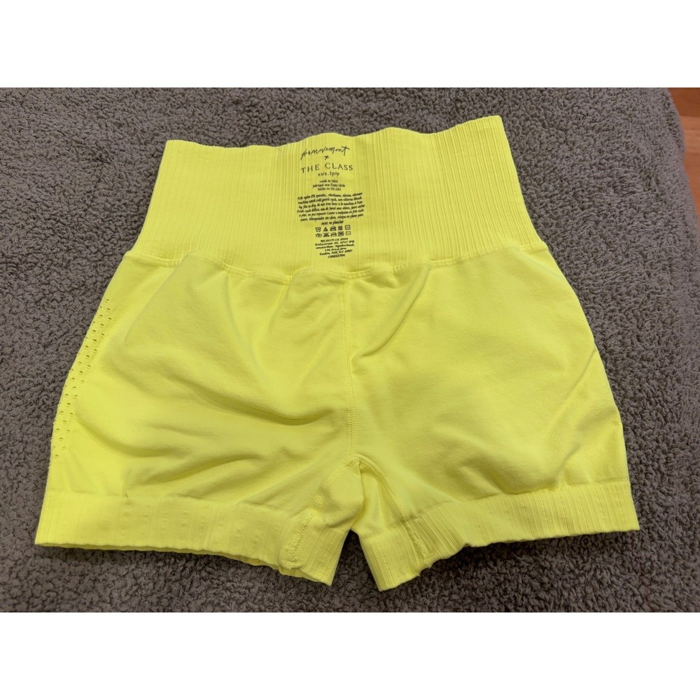 Free People Movement x The Class Neon Yellow Seamless High Waist bike Short XS/S - Picture 3 of 3